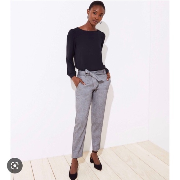 Loft Slim Tie Waist Pencil Pants In Marisa Fit - Picture 2 of 5